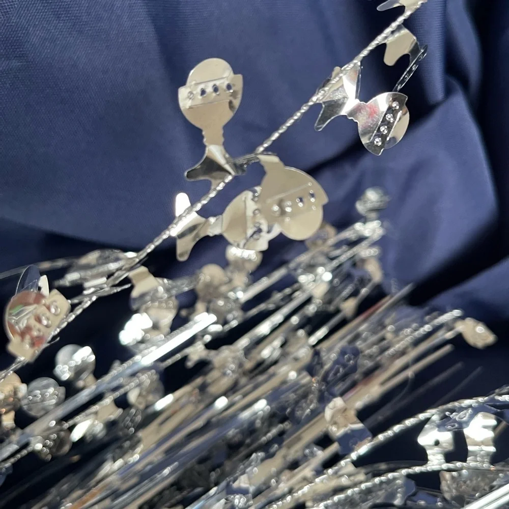 6 Party Silver Decorative Foil Bouquet for events or centerpieces